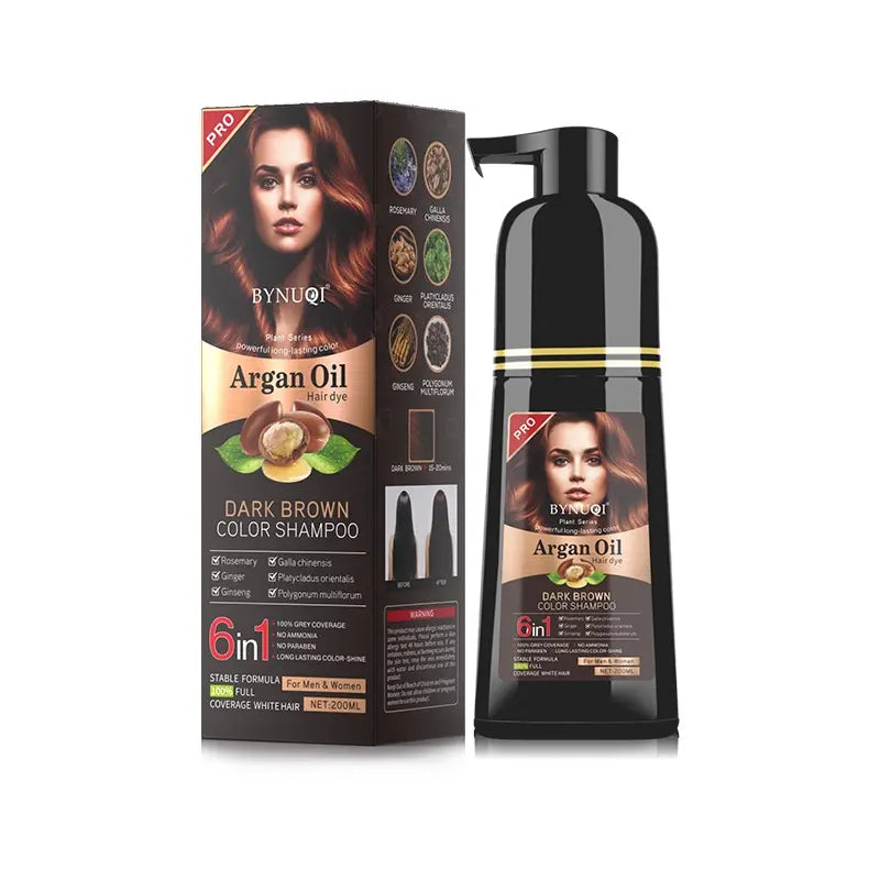 1 Box 6-In-1 Hair Dye Shampoo, Plant-Based Bubble Wash Hair Color with No Scalp Staining, Portable Natural Hair Dye, Hair Care & Styling Products, Hairdye Shampoo