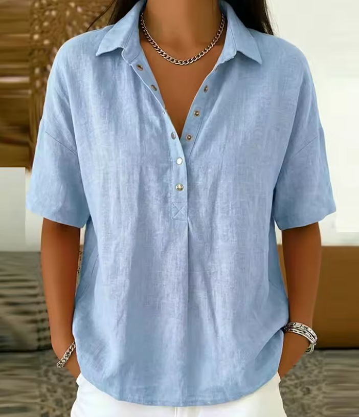Macarena | Blusa con cuello y detalle de botones