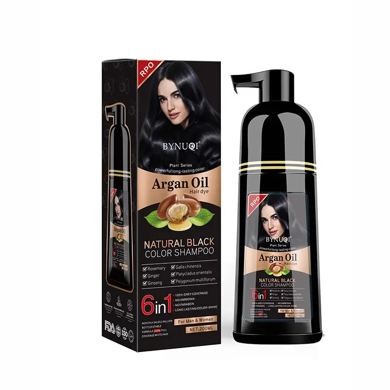 1 Box 6-In-1 Hair Dye Shampoo, Plant-Based Bubble Wash Hair Color with No Scalp Staining, Portable Natural Hair Dye, Hair Care & Styling Products, Hairdye Shampoo