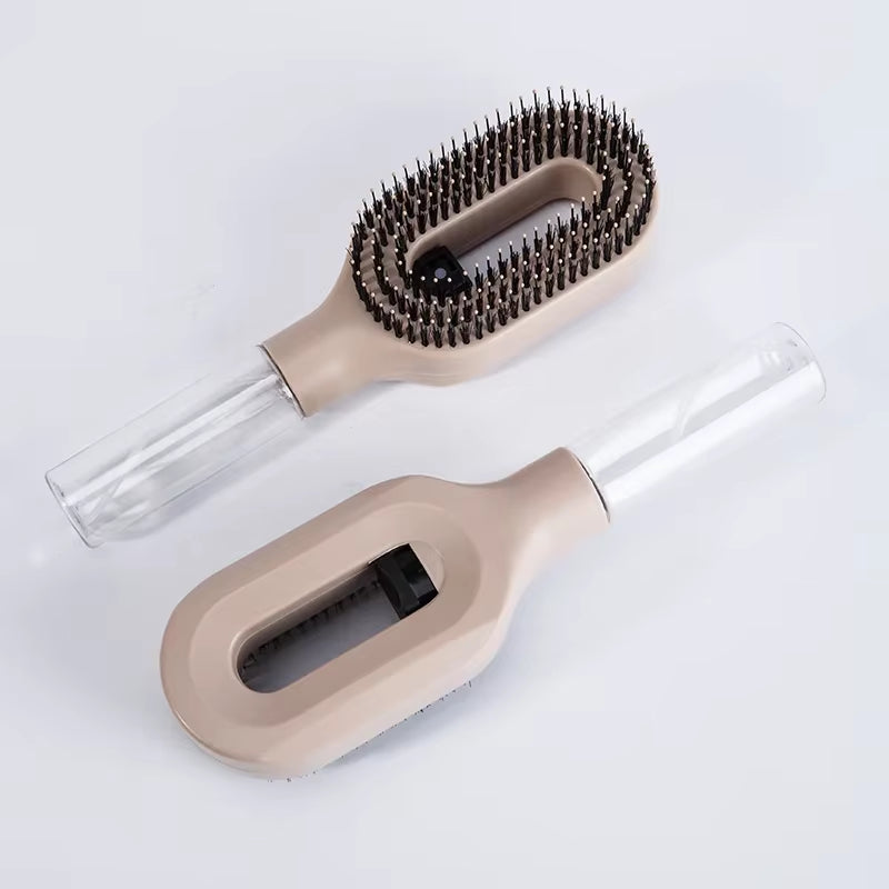 2In1 Sprayer Comb Soft Scalp Massage Nylon Bristles Hairbrush with Spray Bottle for Essential Oil Water Hair Styling Tools