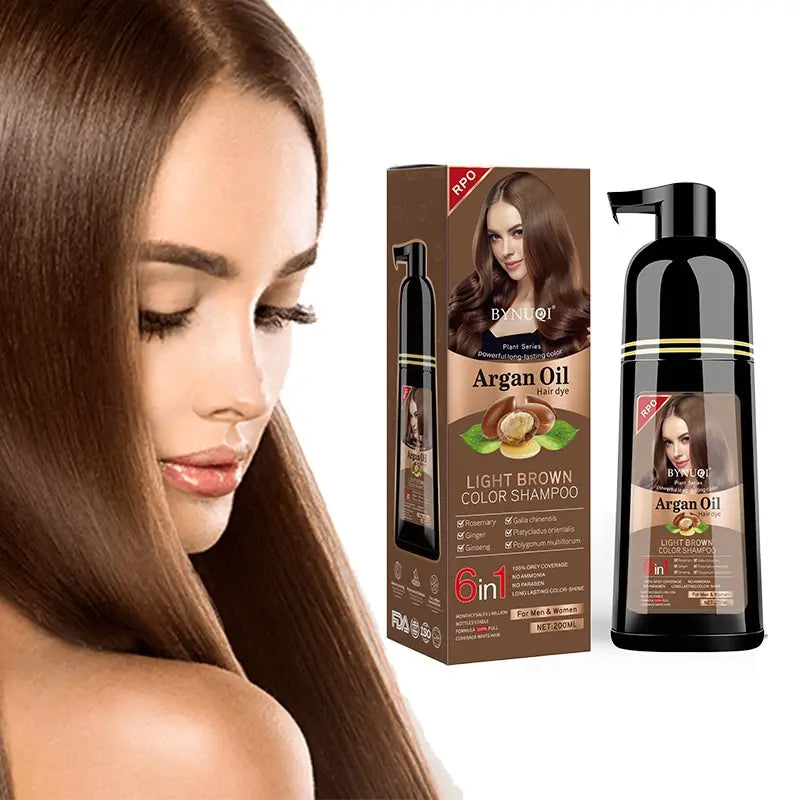 1 Box 6-In-1 Hair Dye Shampoo, Plant-Based Bubble Wash Hair Color with No Scalp Staining, Portable Natural Hair Dye, Hair Care & Styling Products, Hairdye Shampoo