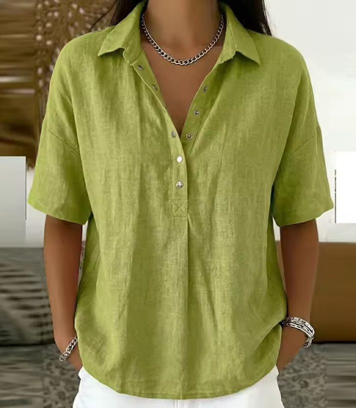 Macarena | Blusa con cuello y detalle de botones