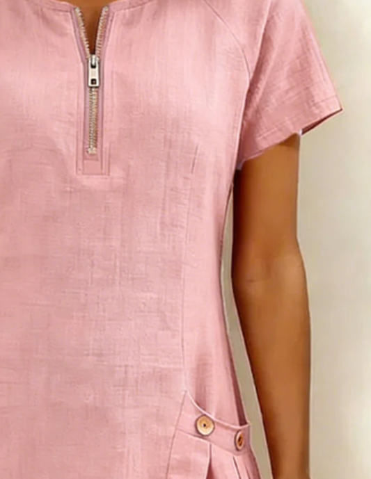 Mónica | Vestido de algodón con cremallera