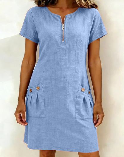 Mónica | Vestido de algodón con cremallera