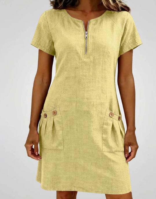 Mónica | Vestido de algodón con cremallera