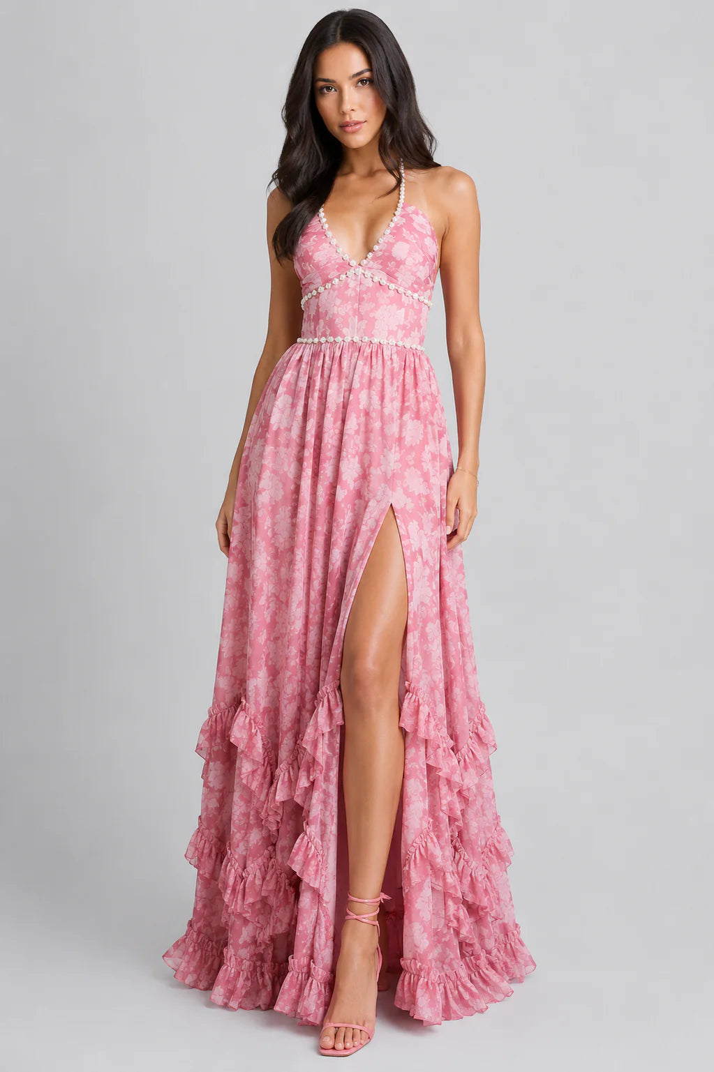Vanesa | Elegante vestido largo de estilo floral vintage