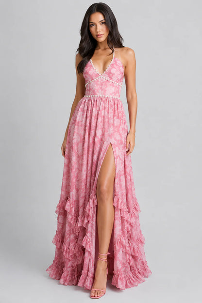 Vanesa | Elegante vestido largo de estilo floral vintage