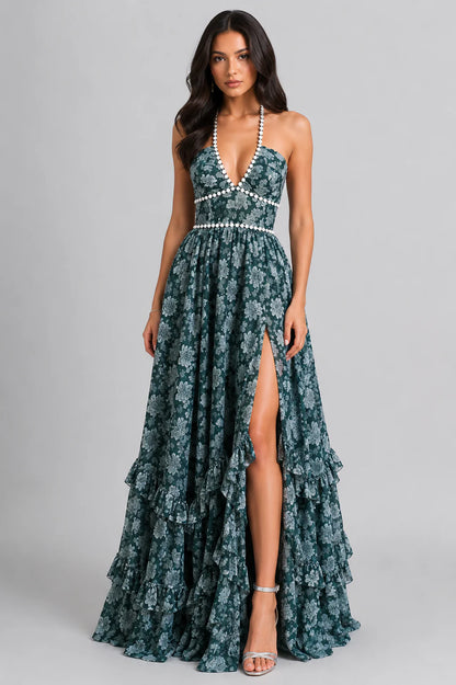 Vanesa | Elegante vestido largo de estilo floral vintage