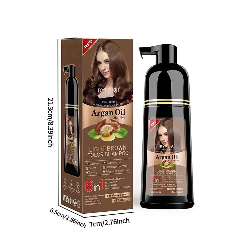 1 Box 6-In-1 Hair Dye Shampoo, Plant-Based Bubble Wash Hair Color with No Scalp Staining, Portable Natural Hair Dye, Hair Care & Styling Products, Hairdye Shampoo