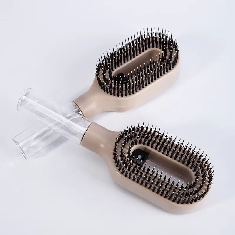 2In1 Sprayer Comb Soft Scalp Massage Nylon Bristles Hairbrush with Spray Bottle for Essential Oil Water Hair Styling Tools