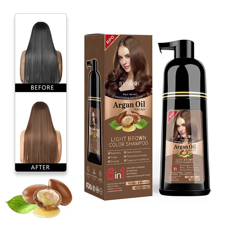 1 Box 6-In-1 Hair Dye Shampoo, Plant-Based Bubble Wash Hair Color with No Scalp Staining, Portable Natural Hair Dye, Hair Care & Styling Products, Hairdye Shampoo