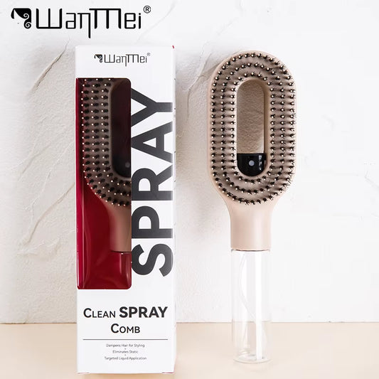2In1 Sprayer Comb Soft Scalp Massage Nylon Bristles Hairbrush with Spray Bottle for Essential Oil Water Hair Styling Tools
